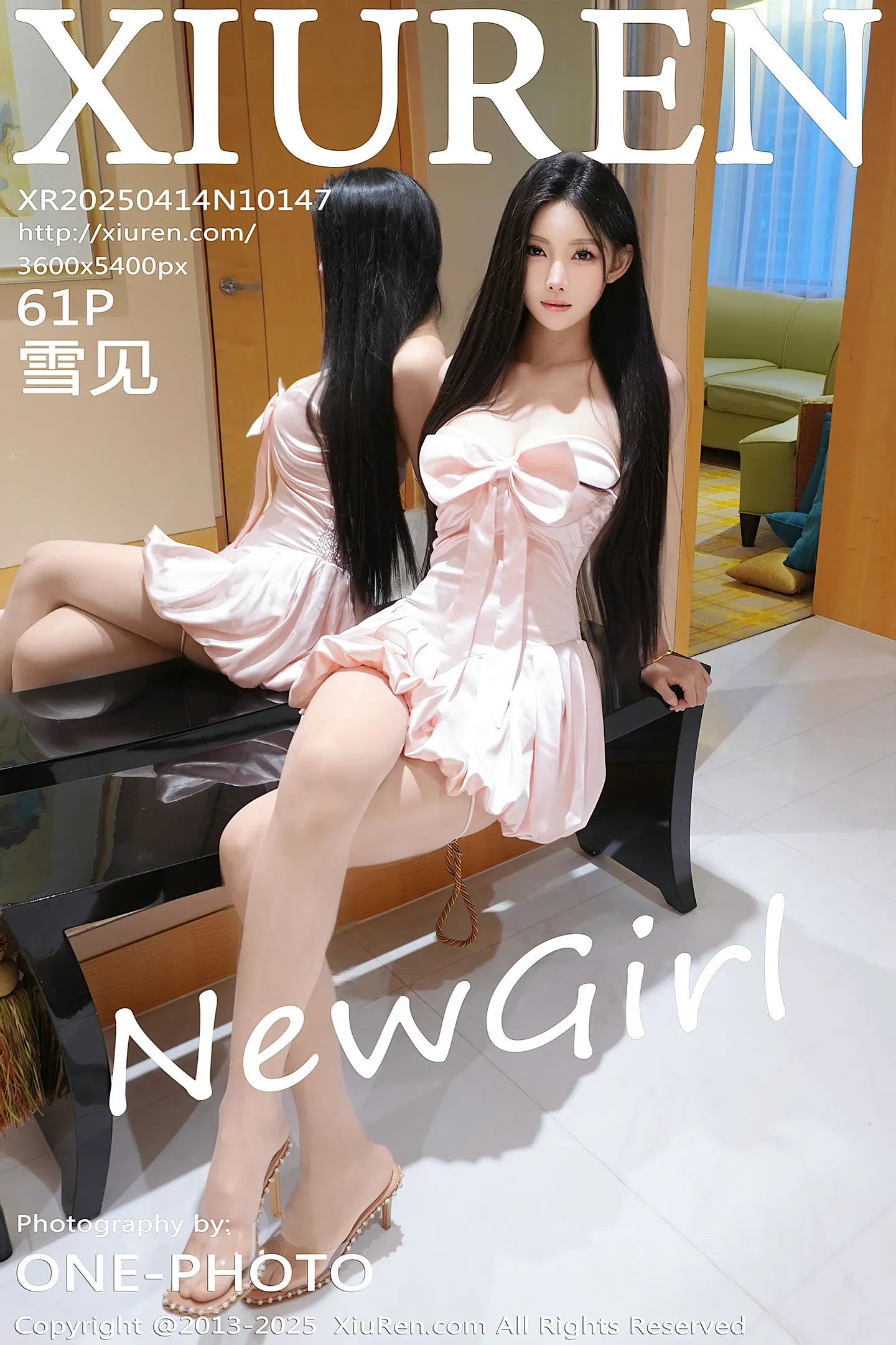 [XiuRen秀人网]No.10147_新人模特雪见性感粉色连衣裙露白色内衣配白丝袜秀美腿诱惑写真61P-秀人网 - XiuRen.Space